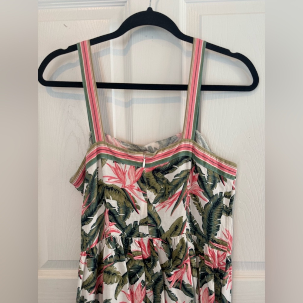 Loft Linen Blend Tropical Print Maxi Dress size 4 - Picture 6 of 15